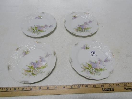 4 Vtg Snack Plates Made In Dresden, Germany