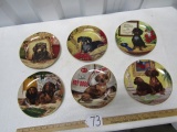 Set Of 6 Danbury Mint Dachshund Plates By Christopher Nick