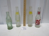 2 Vtg 10 Ounce Tab Cola Bottles; A 6 1/2 Ounce R C Bottle From Houston