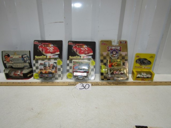 Five N I B 1:64 Scale Die Cast Metal Race Cars