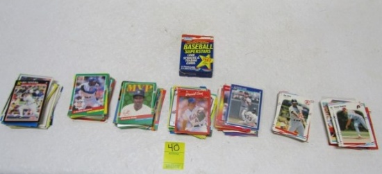 Lot Of 300 Baseball Trading Cards And 6 Logo Stckers From 1987-1991
