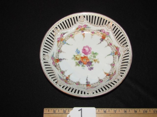 Vtg 1920s-1930s Schumann Bavaria Reticulated Porcelain Bowl