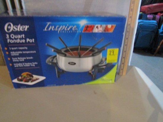 Oster Inspire Collection 3 Quart Fondue Pot W/ 8 Fondue Forks And