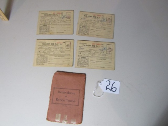 4 World War I I Ration Books W/ Original Envelope