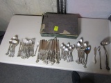 Antique 1847 Rogers Bros 71 Piece Set Of Quintuple And Triple Silver Plated Utenils