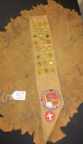 Very Cool 1939 Boy Scouts Sash W/ Badges On A Leather Swatch
