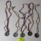 5 Vtg Boy Scouts Medal Won In Various Events From The 1930s
