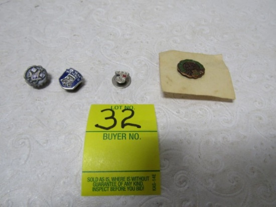 2 Sterling Silver Pins And 2 Other Vtg Pins