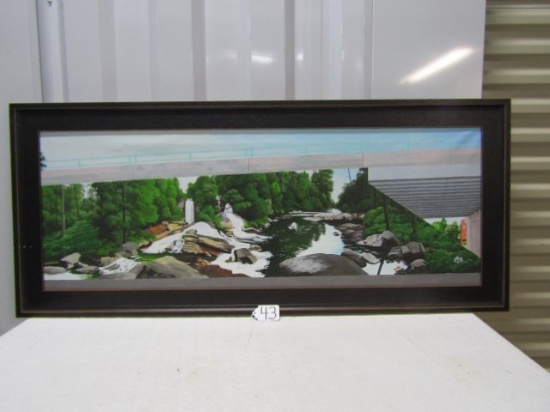 Large Oil On Canvas Painting " Scenes From The Upstate " By John Daso (LOCAL PICK UP ONLY)