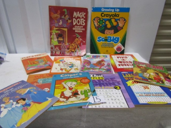 Lot Of Vtg Games And Coloring Books