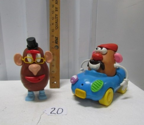2 Vtg 1973 Mr. Potato Head Toys And Their Car