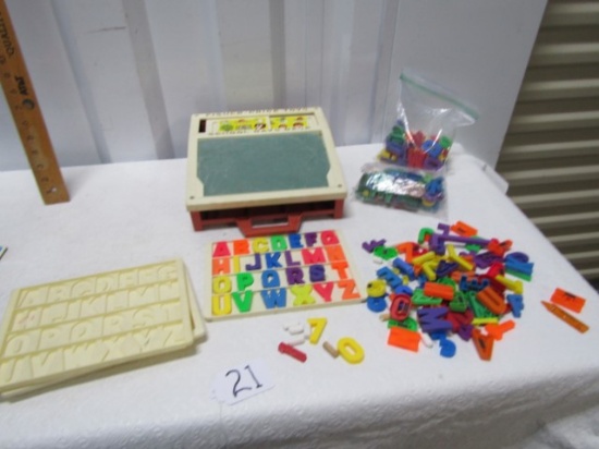 Vtg 1972 Fisher Price Schools Days Desk W/ Letters And Numbers Galore