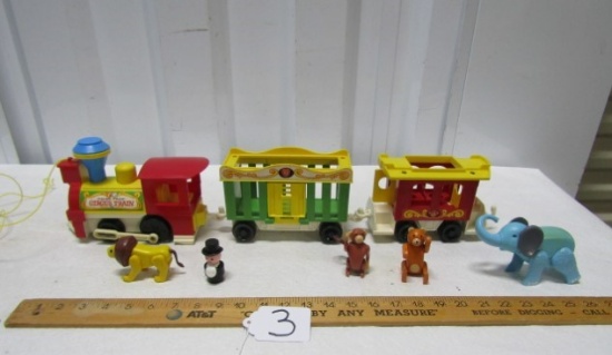 Vtg Fisher Price Little People Circus Train #991 W/ Accessories Shown
