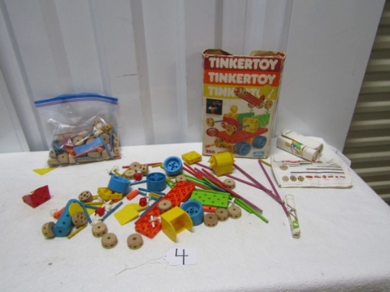 Vtg Tinkertoy Set #550bw/ Box And Child Guidance Instructions
