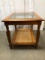 Solid Wood W/ Beveled Glass Top End Table (LOCAL PICK UP ONLY)