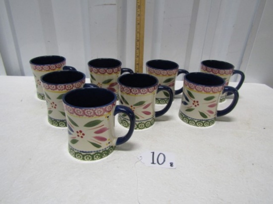 Set Of Eight 16 Ounce Coffee Mugs