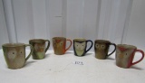 Set Of 6 Owl Themed Coffee Mugs By Elite Couture