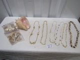 Lot Of Sea Shell Necklaces And Some Sea Shells