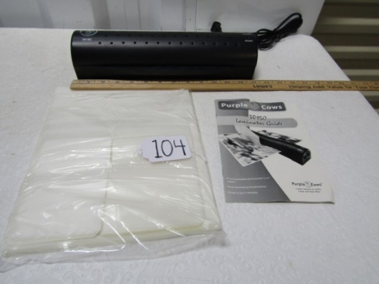 Purple Cows Laminator 3015 C With Supplies Shown And Directions