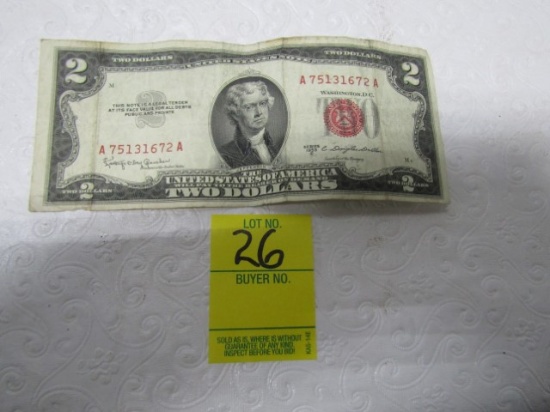 1953 - C Red Seal 2 Dollar Bill