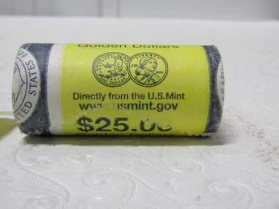 2000 - P Roll Of 25 Sacagawea Golden Dollar Coins