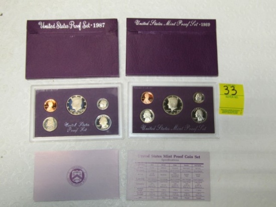 1987 - S And 1989 - S U. S. Mint Proof Sets