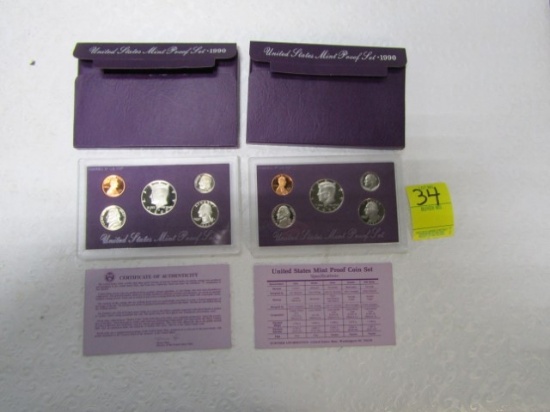 Two 1990 - S U. S. Mint Proof Sets