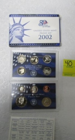 2002 - S Five State Proof Quarters And Proof Set