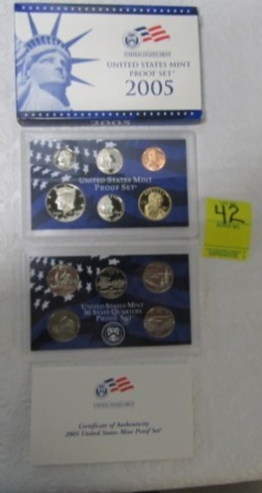 2005 - S Five State Proof Quarters And Proof Set