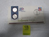 2 1st Day Of Issue ( 1/4/99 ) Delaware State Quarters W/stamped Envelope