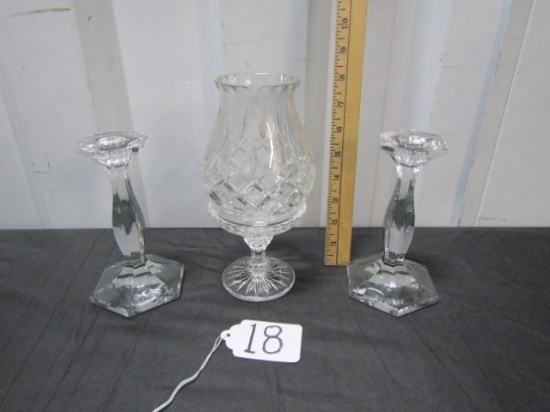 3 Beautiful Crystal Candle Holders
