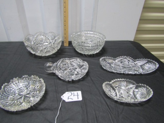 Beautiful Lot Of Cut Crystal Bowls And Serving Dishes