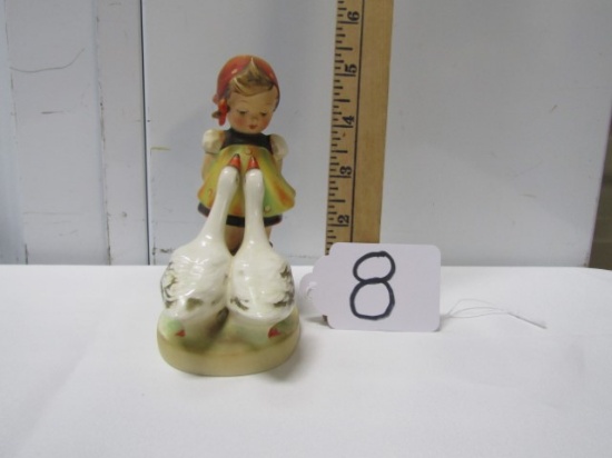 Vtg Hummel " Goose Girl " 5 1/2" Porcelain Figurine