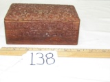 Vtg Carved Cedar Wood Trinket Box