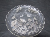 Footed Cake Plate W/ Silver Overlay