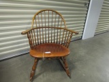 Vtg Solid Wood Windsor Rocking Chair  (LOCAL PICK UP ONLY)