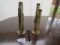 2 Vtg Brass Quarter, Dime, Nickel Tube Banks W/ Tops And Keys