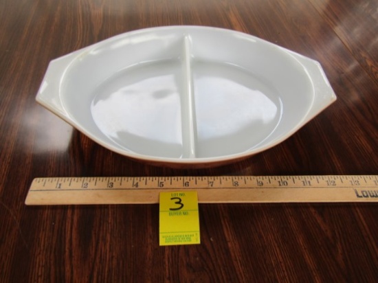 Vtg Pyrex Early American Pattern Divided 1 1/2 Quart Divided Dish