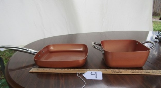 Copper Chef Square 9 1/2" Frying Pan And 7" Square Pot