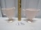Vtg Pink Milk Glass Creamer And Sugar Bowl