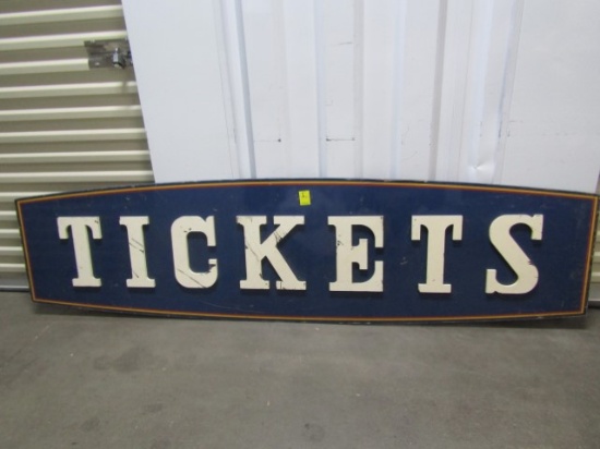 Large Fiberglass W/ Wood Letters " Tickets " Sign (LOCAL PICK UP ONLY)