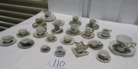 21 Sets Of Porcelain Teacups And Saucers All Made In Japan And All Are Souvenirs