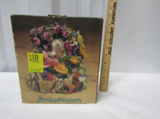 N I B Hometrends Battery Powered Garden Fountain W/ Sound