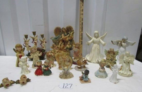 Large Lot Of Porcelain And Resin Angel Figures (LOCAL PICK UP ONLY)