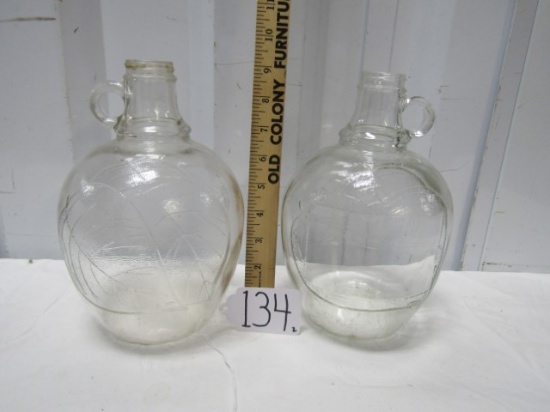 2 Vtg Half Gallon Glass Jugs Of White House Apple Cider Vinegar