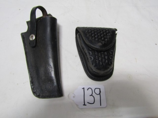 Vtg Fie Japan Leather Holster And A Leather Ammo Case