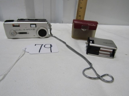 Vtg Minolta 16 M G - S Subminiature Film Camera W/ Flash