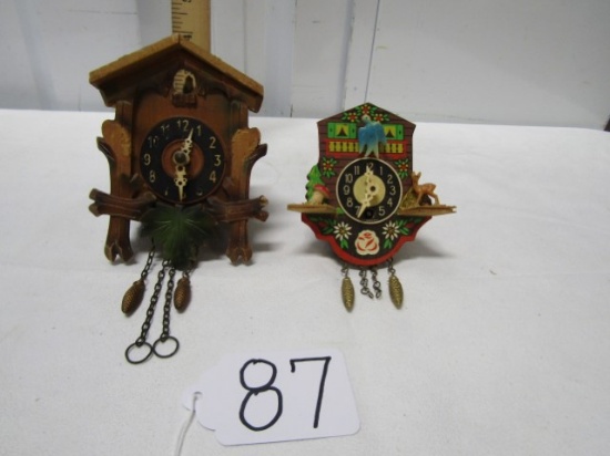 2 Vtg Miniature Cuckoo Clocks