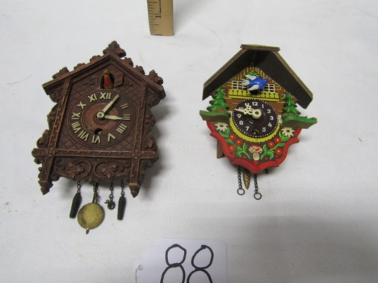 2 Vtg Miniature Cuckoo Clocks