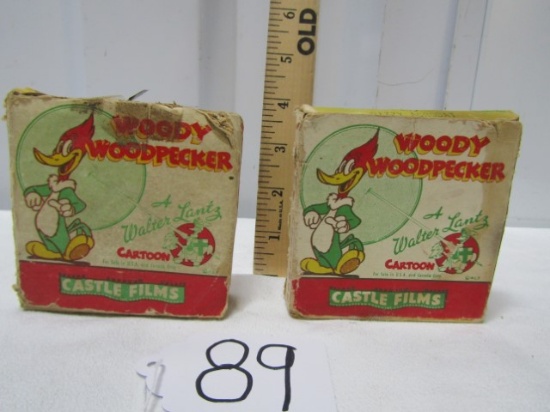 2 Vtg Woody Woodpecker 16mm Castle Films Cartoons